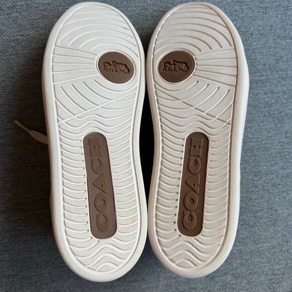Coach Clip Low Top Sneaker Leather Cream Signature Canvas Preppy Women's 9 - Picture 12 of 16
